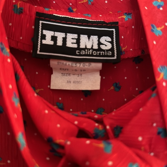 Vintage!  Items California Floral Belted Dress Size 14/M-L - Picture 2 of 14